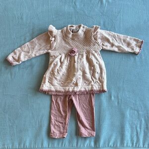 Pink Sweater Set Like New 3-6months